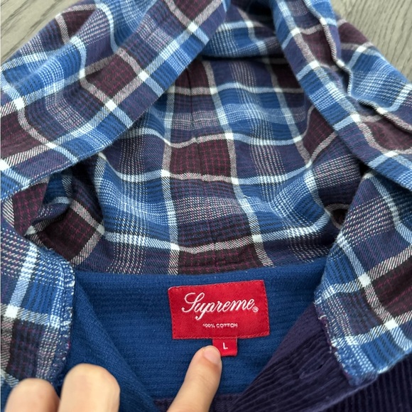 Rare SUPREME Limited Edition Color Block Corduroy Hoodie Shirt - Picture 5 of 8
